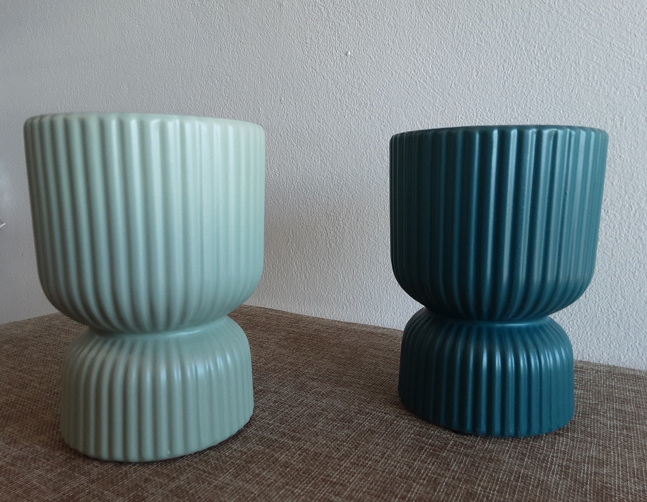 16cm Sage or Jasper Eggcup Ceramic Vase