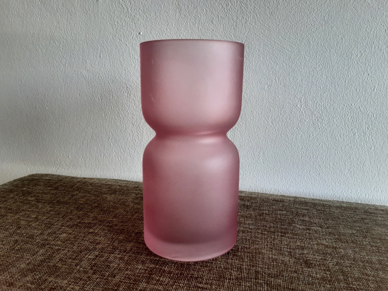 Frosted Pink Glass Vase